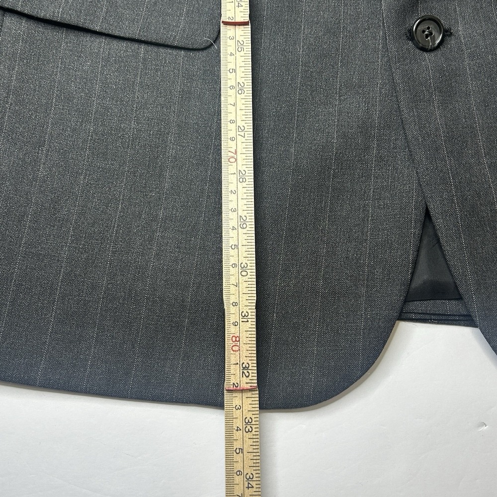 Vintage Burberrys Patrick James Charcoal Pinstripe Wool Suit Jacket Blazer 42L - Picture 12 of 16